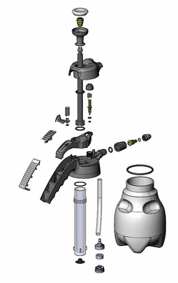 Опрыскиватель ручной помповый чёрный Industry ergo Acid line 2000 (Viton) KOCHCHEMIE