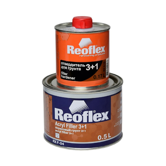 Грунт выравниватель 2К (3+1) Белый 0,5л+отверд 0,17л компл REOFLEX