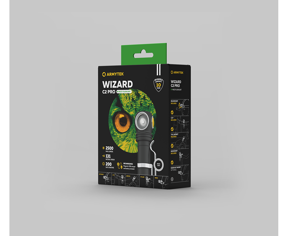 Фонарь Armytek Wizard C2 Pro Magnet USB Белый