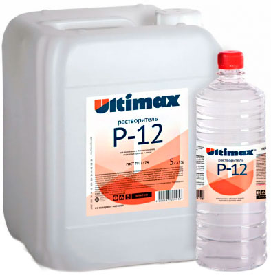 Растворитель Ultimax P-12 в ПЭТ бутылках 0,9 л., ГOCT 7827-74