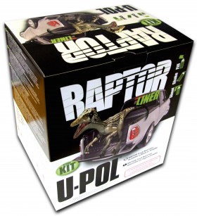 Покрытие защитное повышенной прочности 2К RAPTOR Белое 4шт*750мл+оверд 1л комплект U-POL 