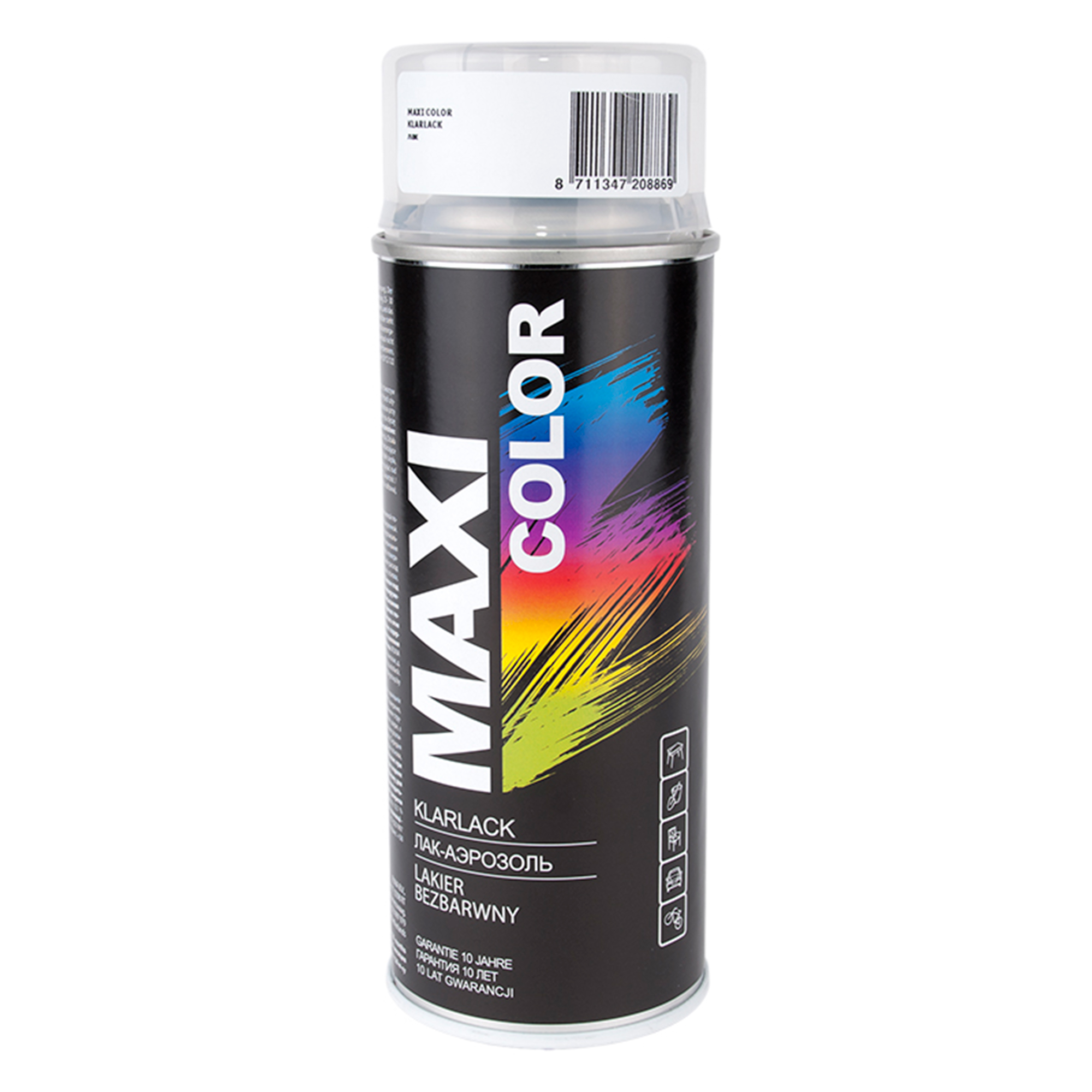 Лак бесцветный глянцевый 400мл аэрозоль MAXI COLOR