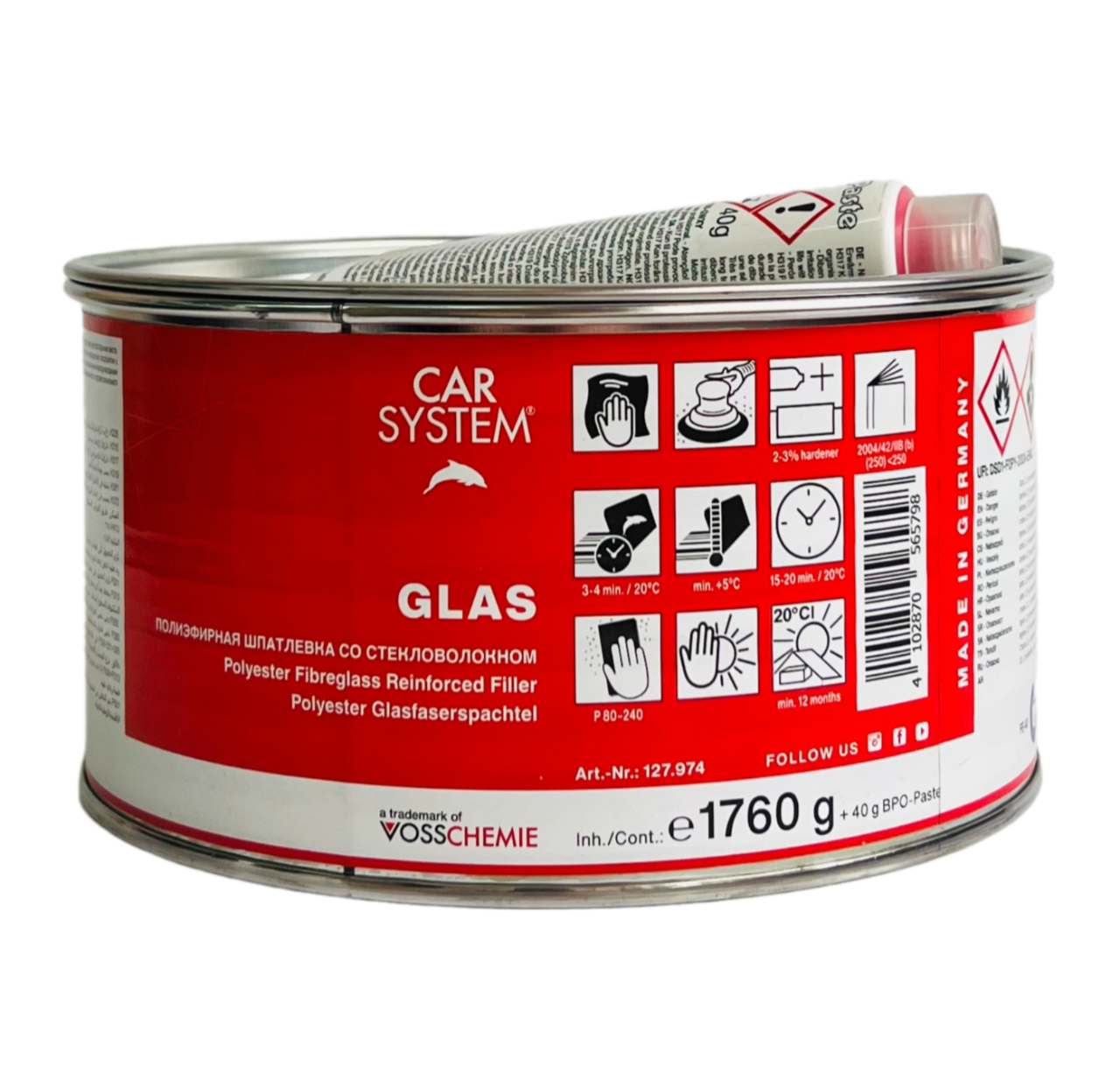 Шпатлевка со стекловолокном 1,8кг GLAS