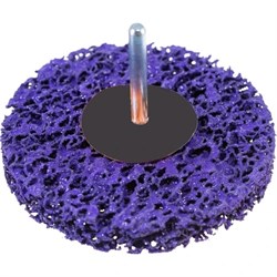 Круг абразивный полимерный для снятия ржавчины со шпинделем под дрель и шуруповерт Ø 50мм (коралл) Фиолетовый, Expert