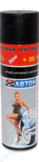Эмаль Черная матовая акрил 500мл (+25) аэрозоль АВТОН