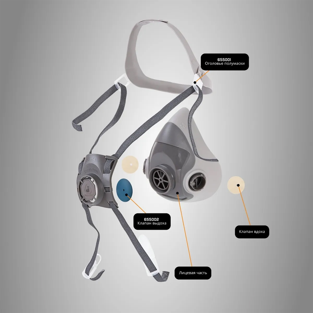 Комплект: полумаска 5500P размер L +фильтры А1(2 шт.) +предфильтры Р2(4 шт.) +держатели (2шт) JETAPRO