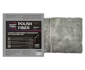 Салфетка микрофибра ультра мягкая 350г/м 40х40 Polish Fiber SMART OPEN (набор 3шт)