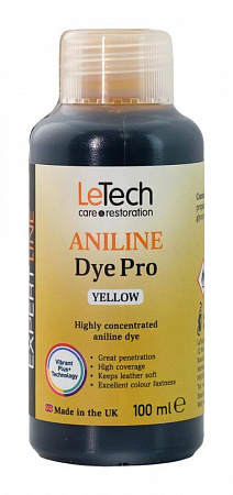 Анилиновый краситель для кожи (Leather Aniline Dye Pro) Black, Чёрный, 100 мл, LeTech