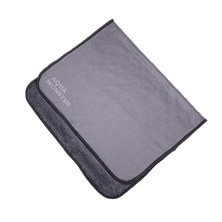 Полотенце для сушки, обметка краев, чёрное, 50*80 см, 600гр/м², AQUA MONSTER, Autech