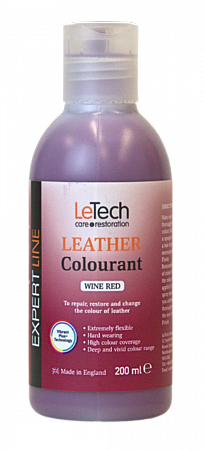 Краска для кожи (Leather Colourant) Wine Red, Винный красный, 100 мл, LeTech
