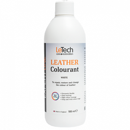 Краска для кожи (Leather Colourant) White, Белый, 500 мл, LeTech