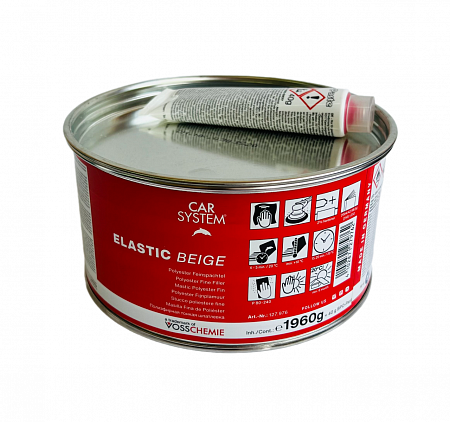 Шпатлевка с оксидом титана Бежевая 2кг Elastic beige+отверд компл CARSYSTEM