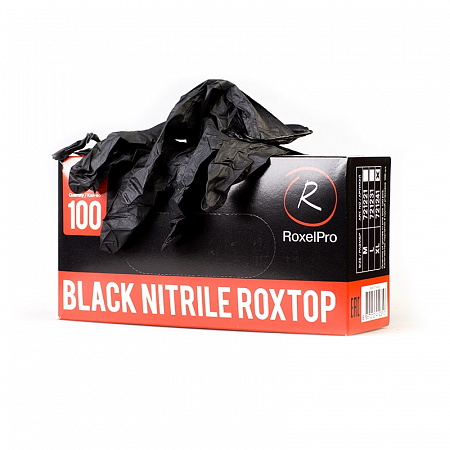 Перчатки черные RoxelPro ROXTOP нитриловые для малярных работ, уп/90шт XXL.