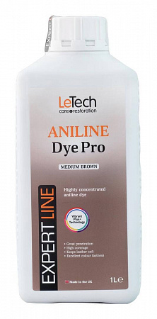 Анилиновый краситель для кожи (Leather Aniline Dye Pro) Black, Чёрный, 100 мл, LeTech