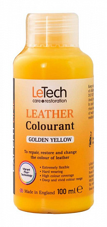 Краска для кожи (Leather Colourant) Golden Yellow, Жёлто-золотой, 100 мл, LeTech