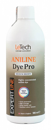 Анилиновый краситель для кожи (Leather Aniline Dye Pro) Black, Чёрный, 100 мл, LeTech