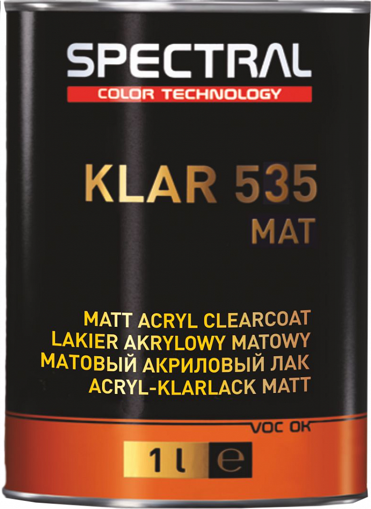 Лак HS акриловый матовый 2К (2+1) 1л Klar 535-00 SR SPECTRAL