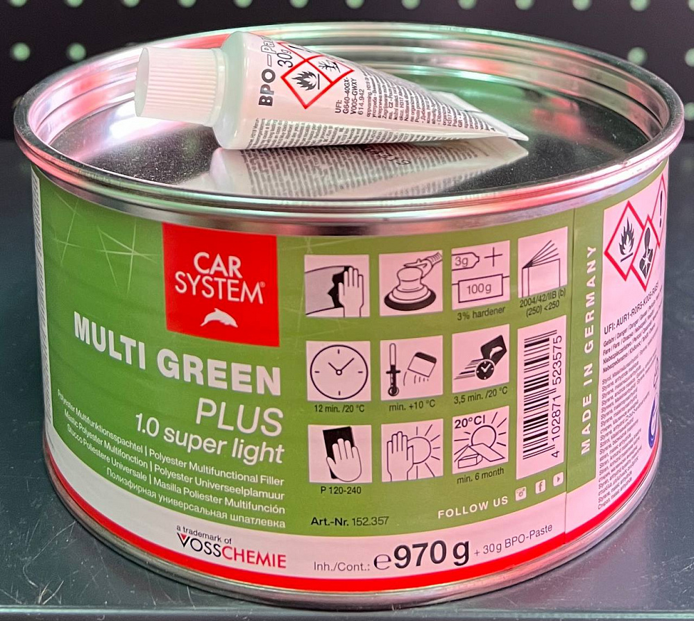 Шпатлевка суперлегкая Зеленая 1кг Multi Green Plus  SUPER Light