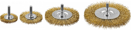 Набор щеток дисковых для дрели / 38-50-75-100мм / витая стальная проволока 4шт 3521-Н4 ЗУБР