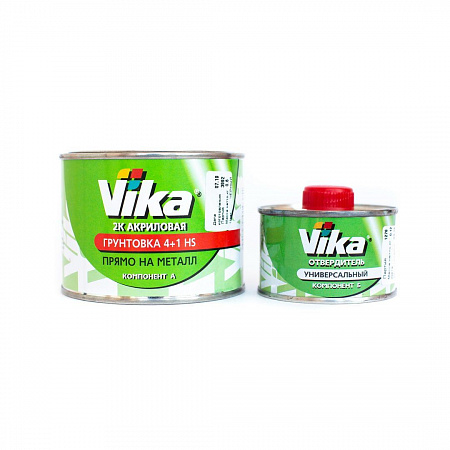 Акриловый грунт "прямо на металл" 2К VIKA 4+1 HS (1,2+0,19) серый