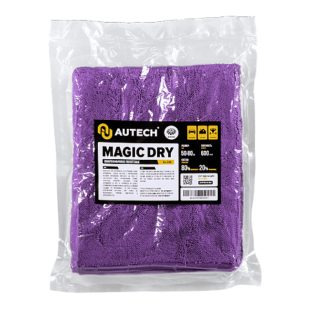 Полотенце микрофибровое для сушки авто пурпурное 50*80 AUTECH