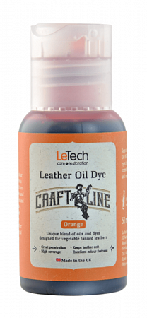 Краска для кожи масляная (Leather Oil Dye) Black, Чёрная, 50 мл, LeTech