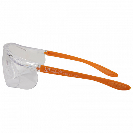 Очки защитные открытого типа с боковой защитой, прозрачные линзы, Zenith, JetaPro