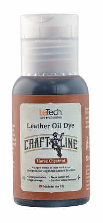 Краска для кожи масляная (Leather Oil Dye) Black, Чёрная, 50 мл, LeTech