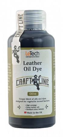 Краска для кожи масляная (Leather Oil Dye) Black, Чёрная, 50 мл, LeTech
