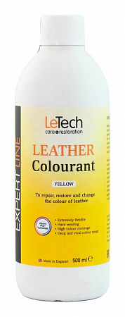 Краска для кожи (Leather Colourant) Yellow, Желтый, 500 мл, LeTech