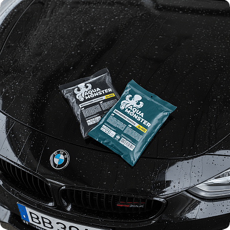 Полотенце для сушки, обметка краев, чёрное, 60*90 см, 1000гр/м², AQUA MONSTER Autech