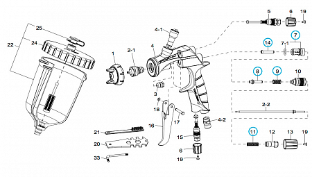 Краскопульт 1,3мм низкое давление (Пластиковый кейс)SuperNova LS-400-ETS13-S1 IWATA 