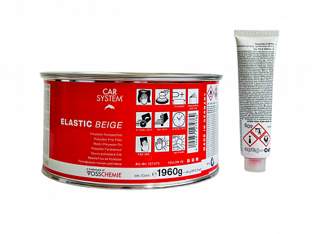 Шпатлевка с оксидом титана Бежевая 2кг Elastic beige+отверд компл CARSYSTEM