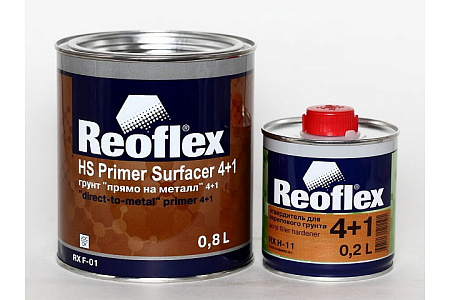Грунт HS акриловый 2К (4+1) Серый 0,8л ПРЯМО НА МЕТАЛЛ+отверд 0,2л компл REOFLEX