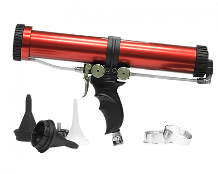 Пневматический пистолет ANI, с телескопическим поршнем, с регулировкой давления, для нанесения распыляемых и нераспыляемых герметиков, клеев объёмом 290,310 мл.