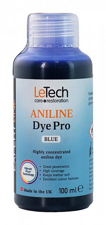 Анилиновый краситель для кожи (Leather Aniline Dye Pro) Black, Чёрный, 100 мл, LeTech