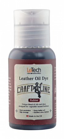 Краска для кожи масляная (Leather Oil Dye) Black, Чёрная, 50 мл, LeTech