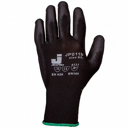 Перчатки защитные с полиуретановым покрытием,черные L JР011b JETAPRO