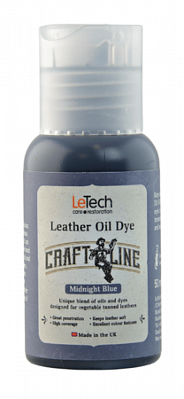 Краска для кожи масляная (Leather Oil Dye) Black, Чёрная, 50 мл, LeTech