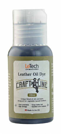 Краска для кожи масляная (Leather Oil Dye) Black, Чёрная, 50 мл, LeTech