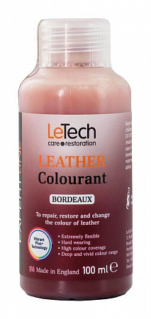Краска для кожи (Leather Colourant) Bordeaux, Бордовый, 200 мл, LeTech