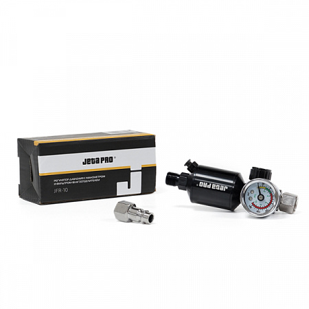 Регулятор входной с манометром для краскораспылителей, содинение F 1/4" JFR10 JETAPRO