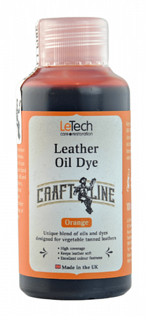 Краска для кожи масляная (Leather Oil Dye) Black, Чёрная, 50 мл, LeTech