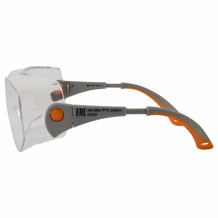 Очки защитные открытого типа,  с бок. защитой и рег-кой, прозрач. линзы, Oculus, JetaPro