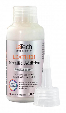 Краска для кожи металлик (Leather Metallic Additive) Pearlescent. Перламутр, 100 мл, LeTech