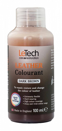 Краска для кожи (Leather Colourant) Dark Brown, Темно-коричневый, 100 мл, LeTech
