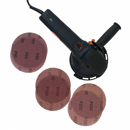 Шлифовальная машинка, электрическая шлифовально-зачистная машинка с двумя режимами. Ход эксцентрика 5.0 мм и эпициклоида. MAXXT R7304 