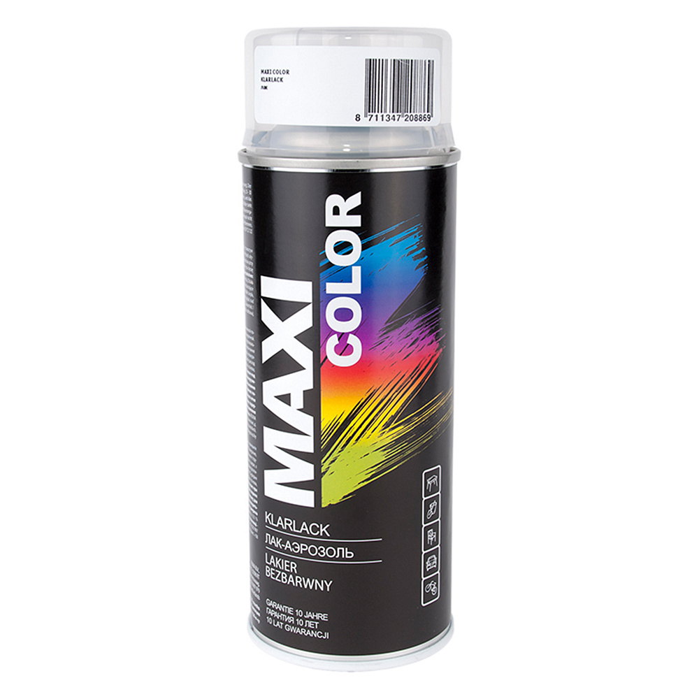 Лак бесцветный глянцевый 400мл аэрозоль MAXI COLOR