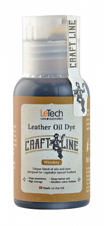 Краска для кожи масляная (Leather Oil Dye) Black, Чёрная, 50 мл, LeTech