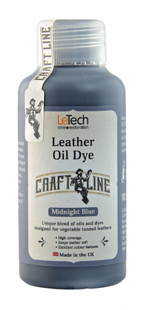 Краска для кожи масляная (Leather Oil Dye) Black, Чёрная, 50 мл, LeTech